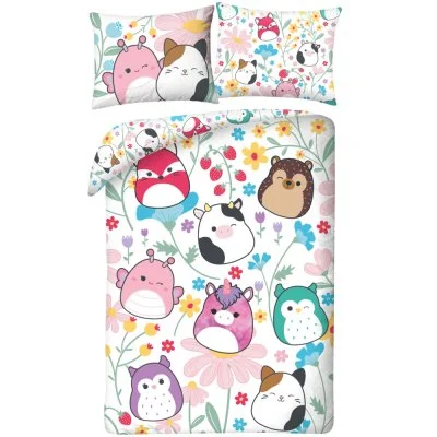 Oboustranné ložní povlečení z mikrovlákna Squishmallows – Flower Friends