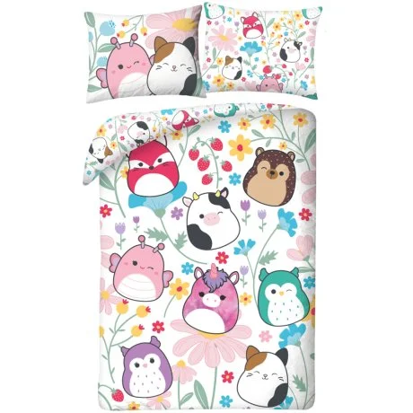 Oboustranné ložní povlečení z mikrovlákna Squishmallows – Flower Friends