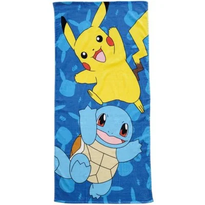 Bavlněná plážová osuška Pokémoni - Pikachu a Squirtle