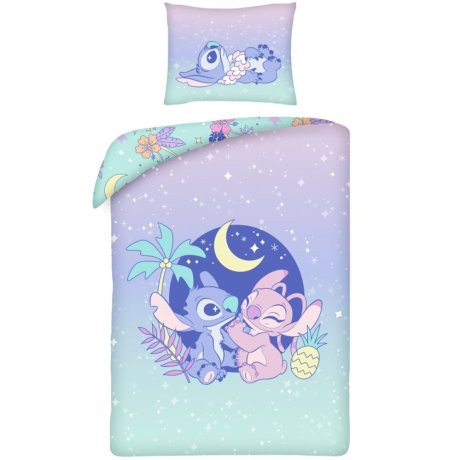 Bavlněné ložní povlečení Stitch a Angel pod noční oblohou