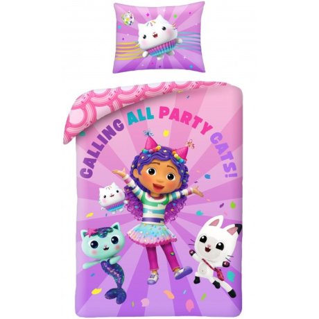 Ložní povlečení z mikrovlákna Gábinin kouzelný domek - Party Cats