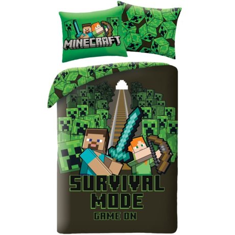 Oboustranné ložní povlečení z mikrovlákna Minecraft - Survival Mode