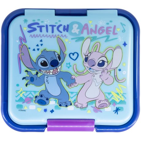 Robustní multibox na svačinu Stitch & Angel se 3 přihrádkami