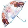 Dětský průhledný deštník s motivem Frozen. Kovová konstrukce, potah z odolného materiálu POE, plastová rukojeť s hladkým povrchem přizpůsobená pro malé ruce. Průměr rozevřeného deštníku je cca 70 cm.