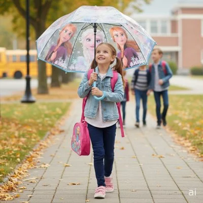 Dívčí průhledný deštník Ledové království - Anna a Elsa