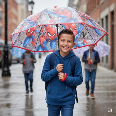 Dětský průhledný deštník Spiderman