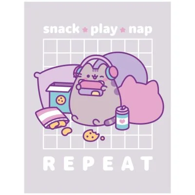 Coral fleece deka Pusheen – Snack ★ Play ★ Nap & Repeat