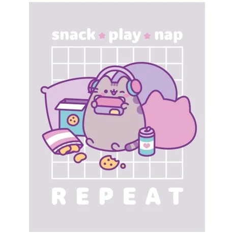 Coral fleece deka Pusheen – Snack ★ Play ★ Nap & Repeat