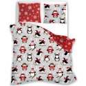 Vánoční bavlněné ložní povlečení - Tučňáci
