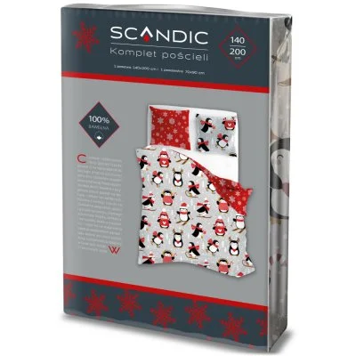Vánoční bavlněné ložní povlečení - Tučňáci