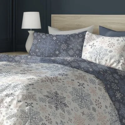 Vánoční bavlněné ložní povlečení - Sněhové vločky