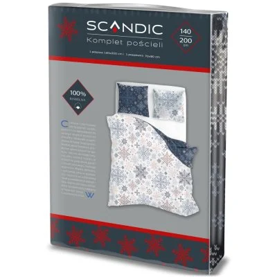 Vánoční bavlněné ložní povlečení - Sněhové vločky