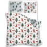 Oboustranná vánoční souprava ložního povlečení s motivem perníčků a dalších vánočních motivů na bílém podkladu, na druhé straně je celý les vánočních jedliček. Povlečení je vyrobeno ze 100% bavlny, balení obsahuje 1x povlak na přikrývku 140×200 cm a 1x povlak na polštář 70×90 cm (±3 %), zapínání je na zip.