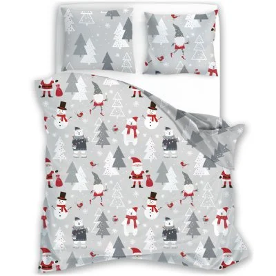 Vánoční bavlněné ložní povlečení - Přátelé ze severního pólu