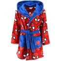 Dětský fleece župan s modrou kapucí Spiderman