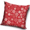 Sytě červený povlak na polštářek s bílými sněhovými vločkami z jemného, příjemného a nemačkavého velurového materiálu. Zapínání na zip, rozměry 40 × 40 cm.