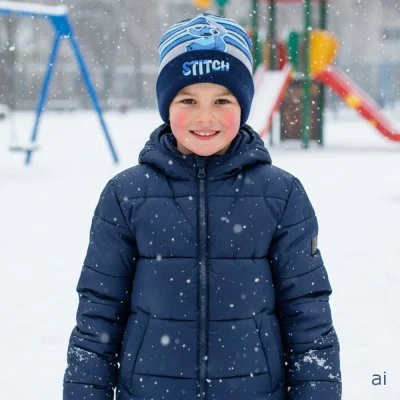 Chlapecká zimní pletená čepice Stitch