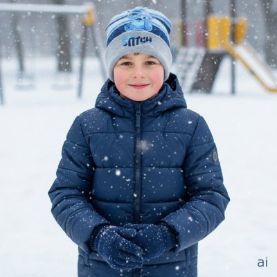 Chlapecká zimní pletená čepice Stitch