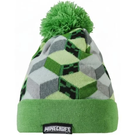 Dětská pletená čepice s bambulí Minecraft - Svět z kostek