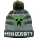 Dětská pletená čepice s bambulí Minecraft - Creeper