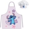 Praktická souprava zástěry a kuchařské čepice s motivem Lilo &amp; Stitch. Skvěle se hodí do kuchyně, na výtvarnou výchovu, keramiku i další tvořivé aktivity. Vhodná pro děti od 3 do 8 let.