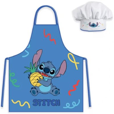 Dětská zástěra s kuchařskou čepicí Stitch s ananasem