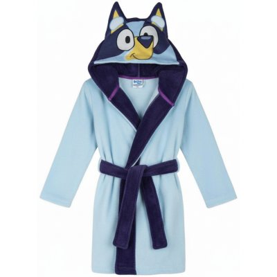 Dětský coral fleece župan Bluey s kapucí a oušky