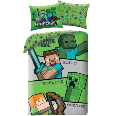 Oboustranné ložní povlečení z mikrovlákna Survival Mode - Minecraft