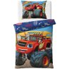 Souprava ložního povlečení Blaze and the Monster Machines - motiv Ready to Race? Je vyrobena ze 100% bavlny a má praktické zapínání na zip. Obsahuje 1× povlak na přikrývku 140x200 cm a 1× povlak na polštář 70x90 cm, takže je určená na standardní velkou postel.