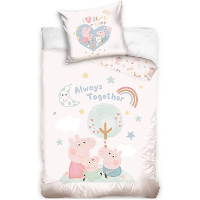 Povlečení do dětské postýlky Prasátko Peppa - Navždy spolu