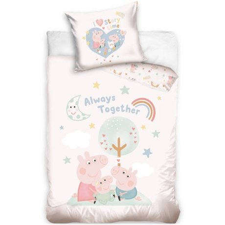 Povlečení do dětské postýlky Prasátko Peppa - Navždy spolu