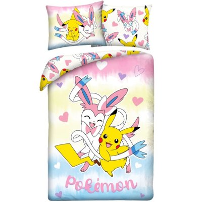 Ložní povlečení z mikrovlákna Pokémoni - Pikachu a Sylveon