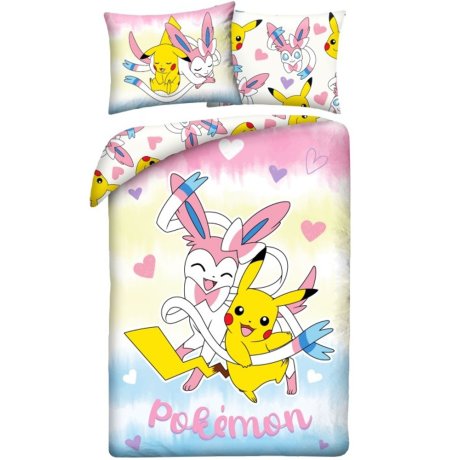 Ložní povlečení z mikrovlákna Pokémoni - Pikachu a Sylveon