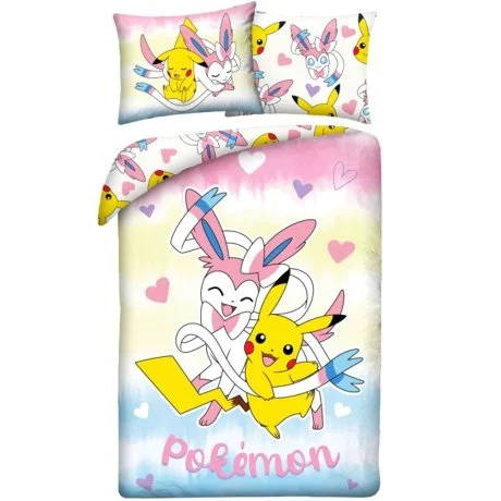 Ložní povlečení z mikrovlákna Pokémoni - Pikachu a Sylveon