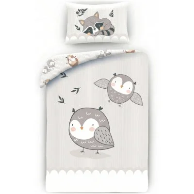 Povlečení do dětské postýlky se Sovičkami a Mývalem