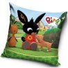 Povlak na polštářek s motivem Zajíčka Binga a štěněte. Je vyroben z hebkého veluru o gramáži 190 g/m². Materiál je velmi příjemný na dotek, uchovává si syté barvy i po mnoha praních a disponuje praktickým zapínáním na zip. Rozměr povlaku je 40 x 40 cm ± 2 cm.