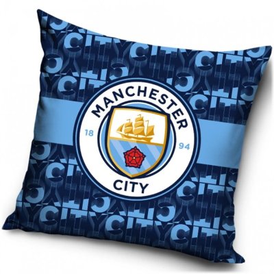 Velurový polštář Manchester City FC - Letters