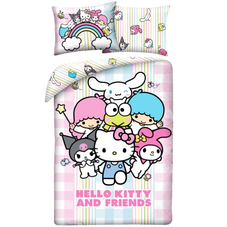 Ložní povlečení z mikrovlákna Hello Kitty and Friends