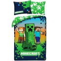 Oboustranné ložní povlečení z mikrovlákna Minecraft - Steve, Alex a Creeper