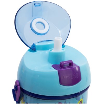 Plastová láhev na pití s brčkem a víčkem Stitch & Angel