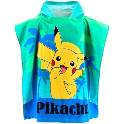 Dětské plážové pončo - osuška s kapucí Pokémon Pikachu