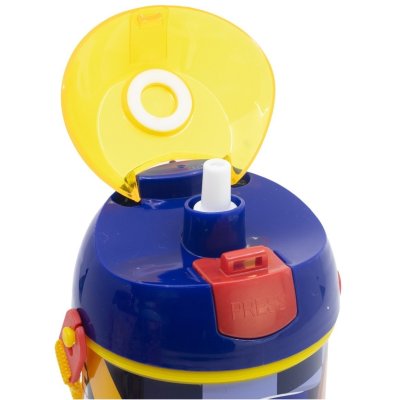 Plastová láhev na pití s brčkem a víčkem Tlapková patrola