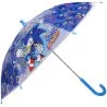 Dětský deštník s motivem Ježek Sonic. Konstrukce deštníku je kovová, potah je vyroben z odolného materiálu, plastová rukojeť s hladkým povrchem je přizpůsobená pro malé ruce. Průměr rozevřeného deštníku je cca 68 cm.