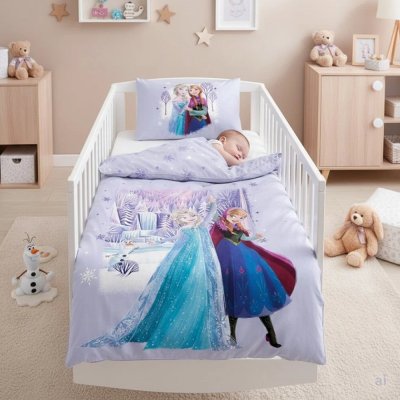 Povlečení do dětské postýlky Ledové království - Anna a Elsa