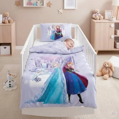 Povlečení do dětské postýlky Ledové království - Anna a Elsa