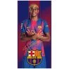 Licencovaná osuška FC Barcelona s fotografií hvězdného Lamine Yamala a klubovým erbem. Je vyrobená z dobře savého a rychleschnoucího mikrovlákna. Rozměr 70 × 140 cm.