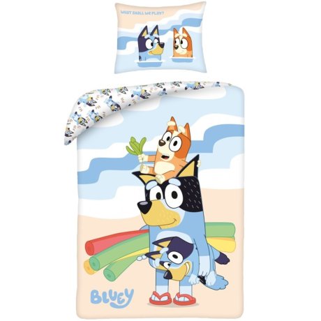 Bavlněné ložní povlečení Bluey - Hrátky na pláži