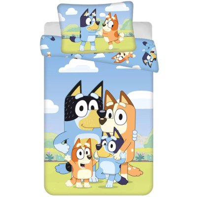Povlečení do dětské postýlky Bluey - Šťastná rodinka
