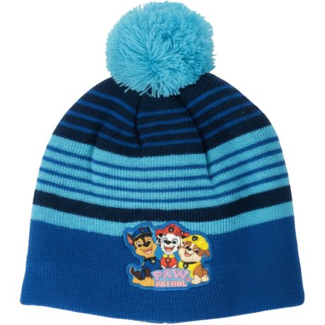 Chlapecká zimní pletená čepice s bambulí a beránkem Tlapková patrola