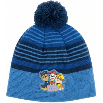 Chlapecká zimní pletená čepice s bambulí a beránkem Tlapková patrola